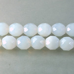 Czech Glass Fire Polish Bead - Round 10MM WHITE OPAL