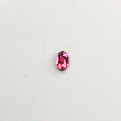 Glass Flat Back Rose Cut Faceted Foiled Stone - Oval 06x4MM ROSE