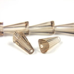 Chinese Cut Crystal Bead - Fancy Cone 12x6MM TAUPE