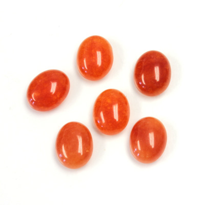 Gemstone Flat Back Cabochon - Oval 10x8MM QUARTZ DYED #20 LT CORNELIAN