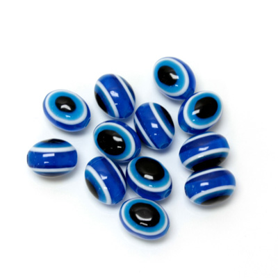 Plastic Eye Bead - Oval 12x9MM  DARK BLUE