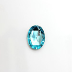 Glass Flat Back Foiled Rauten Rose - Oval 14x10MM AQUA