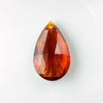 German Plastic Pendant - Transparent Faceted Pear 25x18MM TORTOISE