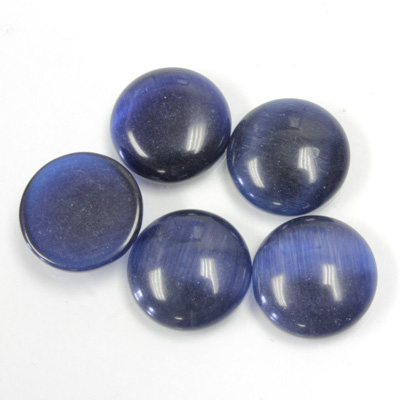 Fiber-Optic Cabochon - Round 13MM CAT'S EYE BLUE