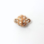 Magnetic Rhinestone Clasp - Round 10MM CRYSTAL ROSE GOLD