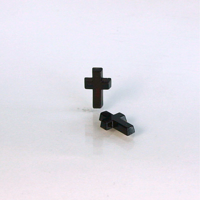 Glass Flat Back Foiled Mirror - Cross 10x6MM GARNET