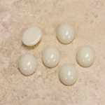 Glass Medium Dome Opaque Cabochon - Oval 10x8MM IVORY