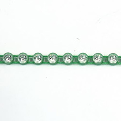 Plastic Rhinestone Banding 1 Row PP17 (SS8) CRYSTAL-GREEN