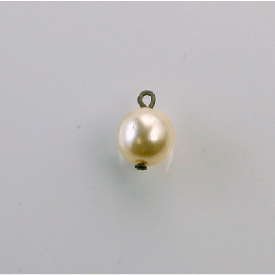 Czech Glass Pearl Bead with 1 Brass Loop - Round 08MM CREME