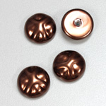 Glass Cabochon Baroque Top Pearl Dipped - Round 16MM DARK BROWN