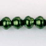 Czech Glass Pearl Bead - Snail Shell 10MM HUNTER GREEN 70958