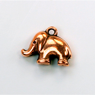 Metalized Plastic Pendant- Elephant 20x15MM ANT COPPER