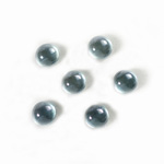 Glass Medium Dome Coated Cabochon - Round 07MM LUSTER BLUE