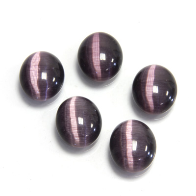 Fiber-Optic Cabochon - Oval 12x10MM CAT'S EYE PURPLE