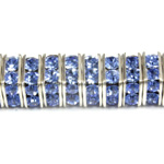 Czech Rhinestone Rondelle - Square 08MM LT SAPPHIRE-SILVER