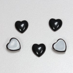 Plastic Flat Back Opaque Cabochon - Heart 11x10MM JET