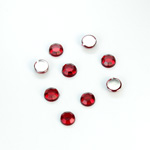 Plastic Flat Back Foiled Chaton Rose - Round 20SS RUBY