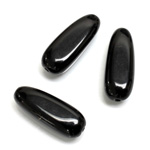 Plastic Bead - Opaque Color Smooth Tapered Bullet 25x10MM JET