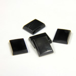 Gemstone Flat Back Single Bevel Buff Top Stone - Cushion 10x8MM BLACK ONYX