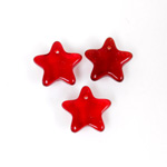 German Pressed Glass Pendant - Smooth Star 11MM RUBY