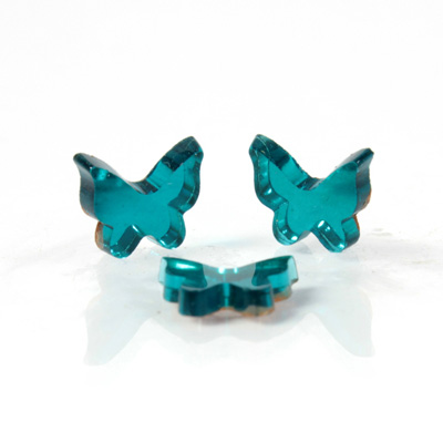 German Glass Flat Back Foiled Mirror - Butterfly 9MM ZIRCON