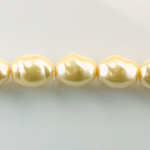 Czech Glass Pearl Bead - Baroque Twisted 16x13MM CREME 70414
