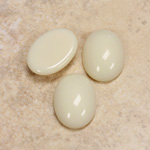 Glass Medium Dome Opaque Cabochon - Oval 18x13MM IVORY