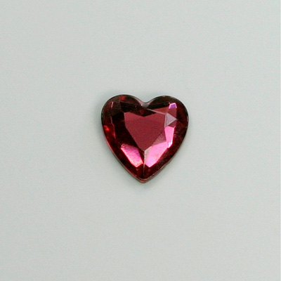 Glass Flat Back Rose Cut Fancy Foiled Stone  - Heart 12x11MM ROSE