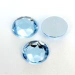 Plastic Flat Back Foiled Rose Cut Rhinestone - Round 18MM LT SAPPHIRE