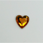 Glass Flat Back Rose Cut Fancy Foiled Stone  - Heart 12x11MM TOPAZ