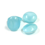 Glass Point Back Buff Top Stone Opaque Doublet - Oval 12x10MM AQUA MOONSTONE