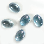 Glass Medium Dome Coated Cabochon - Oval 14x10MM LUSTER BLUE
