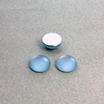 Plastic Flat Back Foiled Cabochon - Round 11MM MATTE LIGHT SAPPHIRE