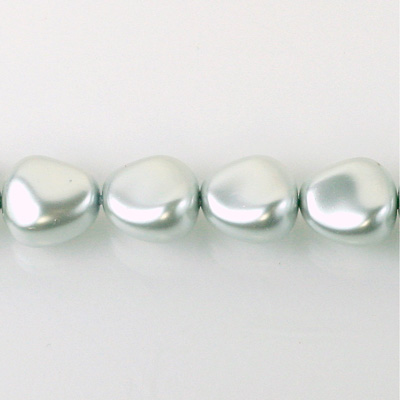Czech Glass Pearl Bead - Potato 16x14MM LT BLUE 70462