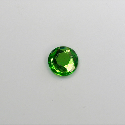 Glass Flat Back Rose Cut Fancy Foiled Stone - Round 09MM PERIDOT