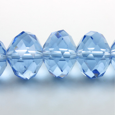 Chinese Cut Crystal Bead - Rondelle 10x14MM LT SAPPHIRE