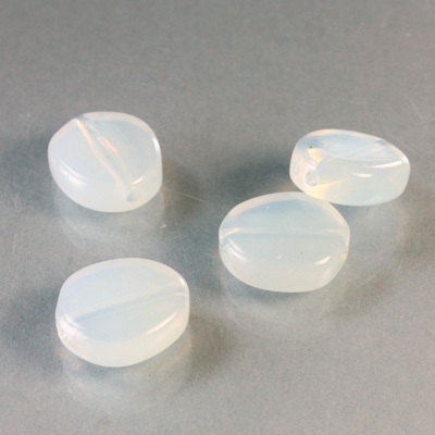 Plastic  Bead - Mixed Color Smooth Flat Abstract 15MM WHITE OPAL