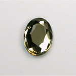 Glass Flat Back Rose Cut Faceted Foiled Stone - Oval 18x13MM BLACK DIAMOND