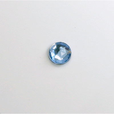 Glass Flat Back Foiled Rauten Rose - Round 07MM LT SAPPHIRE