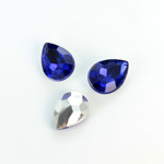 Plastic Point Back Foiled Stone - Pear 14x10MM SAPPHIRE