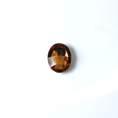 Glass Flat Back Foiled Rauten Rose - Oval 10x8MM SMOKE TOPAZ