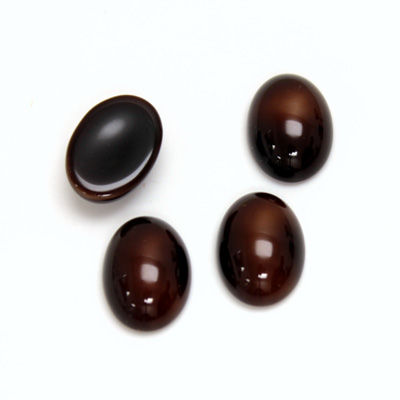 Glass Medium Dome Opaque Cabochon - Oval 14x10MM BROWNHORN