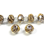 Chinese Cut Crystal Bead - Rondelle 06x8MM LEOPARD LT YELLOW