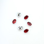 Plastic Point Back Foiled Stone - Oval 06x4MM RUBY