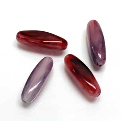 Plastic  Bead - Mixed Color Smooth Tapered 21x7MM AMETHYST AGATE