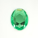 Plastic Flat Back Foiled Rose Cut Rhinestone - Oval 30x22MM PERIDOT