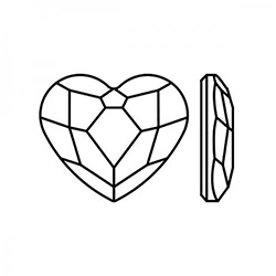LIMITED STOCK Preciosa Crystal Flat Back Fancy Stone - Heart 14MM CRYSTAL AB - B Quality