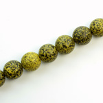 Czech Pressed Glass Bead - Smooth Round 10MM VOLCANIC COATED LT GREEN