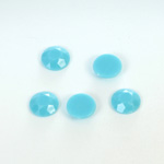 Plastic Flat Back Rose Cut Rhinestone - Round 09MM TURQUOISE