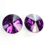 Plastic Point Back Foiled Rivoli 18MM AMETHYST